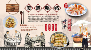 锅贴背景墙