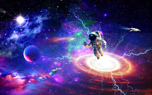 闪电星空
