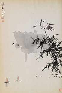 新中式水墨笔刷抽象装饰画