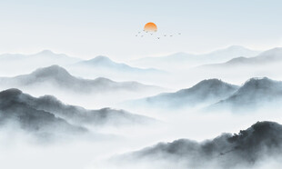 新中式水墨山水画