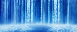 流水生财瀑布山水图