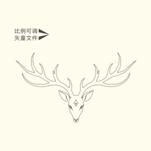 线条鹿头