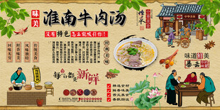 淮南牛肉汤背景墙