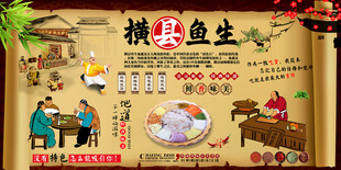 横县鱼生背景墙