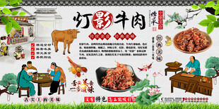 灯影牛肉背景墙