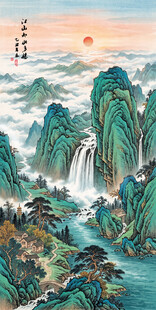 青绿山水国画装饰画