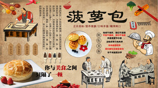 菠萝包背景墙
