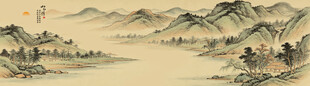 简约宋氏美学山水画壁画壁纸