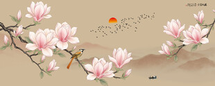 玉兰花背景墙