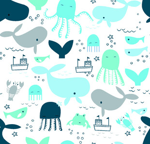 海洋生物图案背景设计