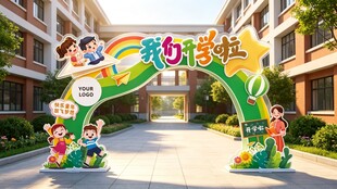 幼儿园彩虹拱门装饰景观