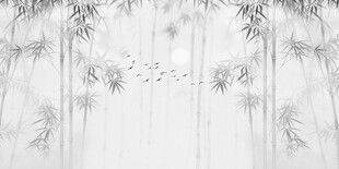 灯箱水墨竹子背景