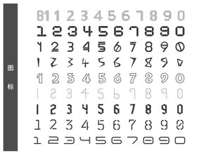 数字字体样式展示图标