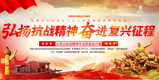 抗战精神展板背景