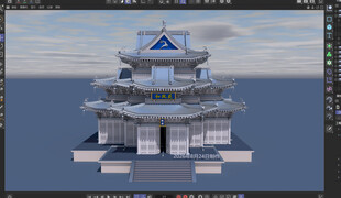 中式多层古建筑3D模型