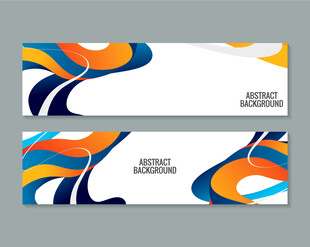 多彩动感横幅设计模板