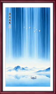 流水生财瀑布山水