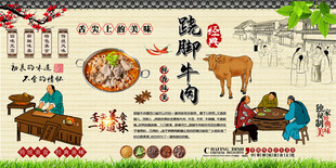 跷脚牛肉背景墙