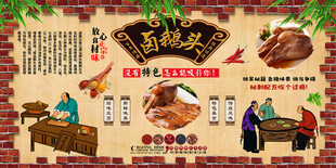 卤鹅头背景墙