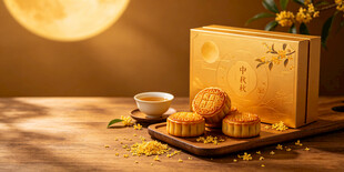 中秋月饼礼盒中秋背景