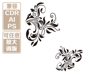 精美花卉装饰图案设计 矢量图