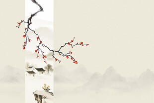 新中式工笔梅花背景墙