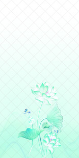 清新淡绿花卉背景图