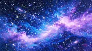 蓝紫色梦幻唯美星空