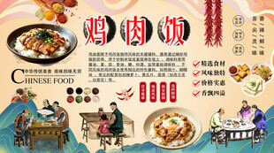 鸡肉面背景墙