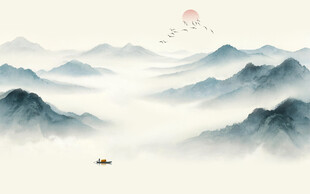 意境水墨山水画