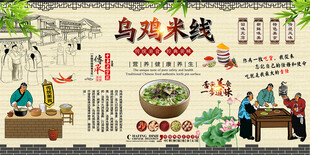 乌鸡米线背景墙