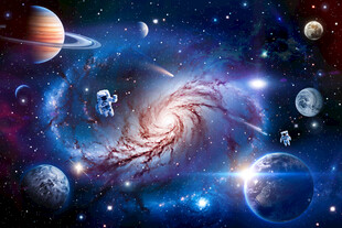 宇宙漩涡黑洞外太空星球银河背景
