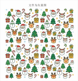 圣诞节雪人圣诞老人圣诞树