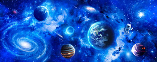 浩瀚宇宙太空宇航员星球黑洞背景