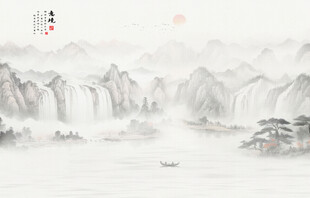 古风背景山水画