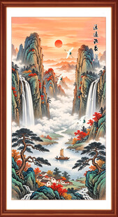 竖幅山水画