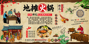 地摊火锅背景墙