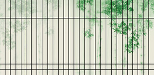灯箱新中式国画水墨竹子