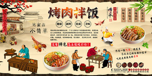 烤肉拌饭背景墙