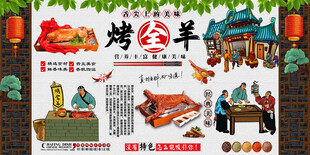 烤全羊背景墙