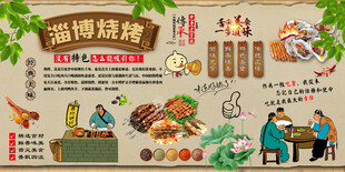 淄博烧烤背景墙