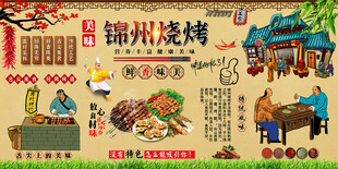 锦州烧烤背景墙