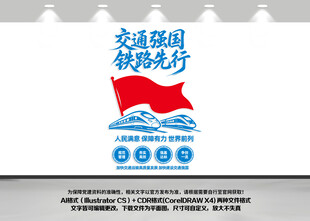 交通强国铁路先行竖版文化墙
