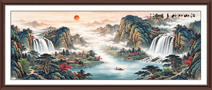 客厅山水装饰背景画