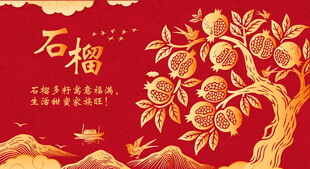 石榴装饰画 矢量图 