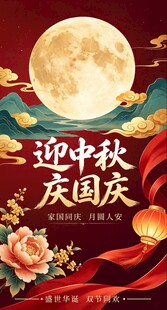 中秋国庆双节欢庆海报