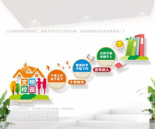 文明校园楼梯文化墙