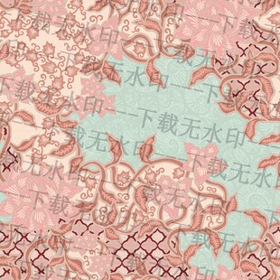 复古粉调花卉纹样