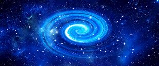 璀璨蓝色星空图