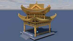 金色古建筑凉亭